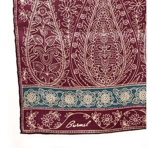 Vintage Silk Blend Burmel Scarf Made in Japan Exotic Print 10x46 Long - Hey Viv